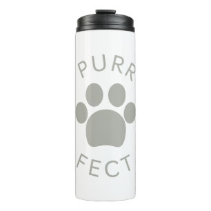 Cat Perfect Grey Purr Paw Print Thermal Tumbler