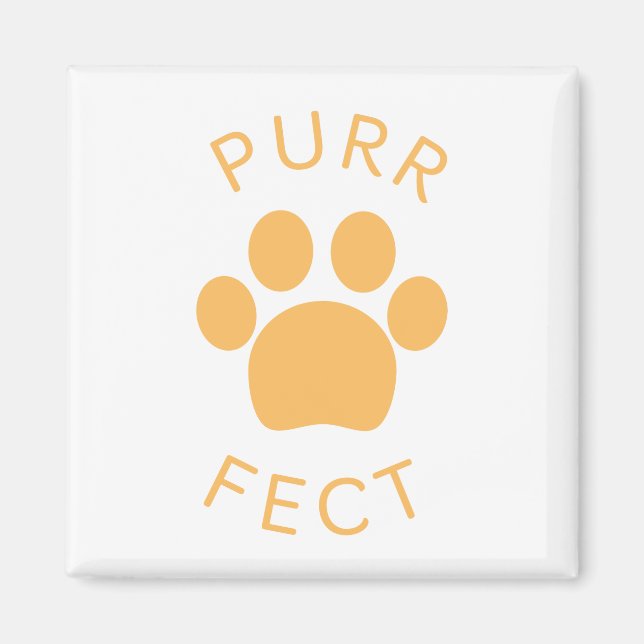 Cat Perfect Orange Purr Paw Print Magnet (Front)