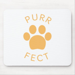 Cat Perfect Orange Purr Paw Print Mouse Pad