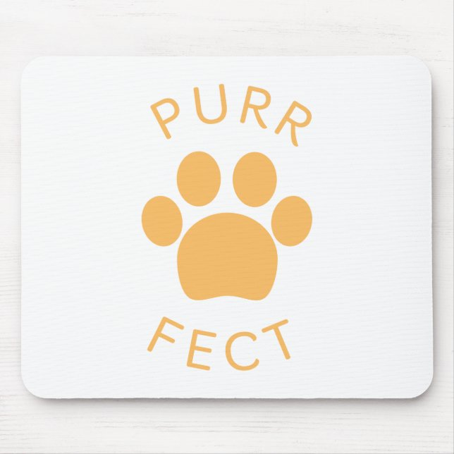 Cat Perfect Orange Purr Paw Print Mouse Pad (Front)