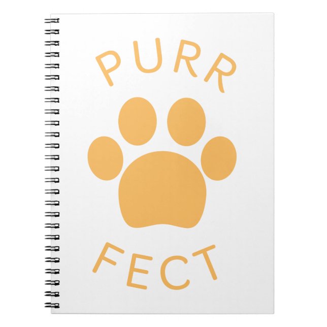 Cat Perfect Orange Purr Paw Print Notebook (Front)