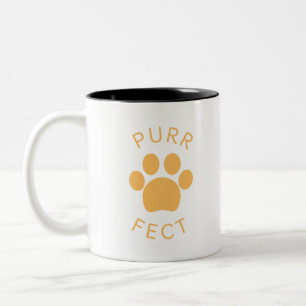 Cat Perfect Orange Purr Paw Print Two-Tone Coffee Mug