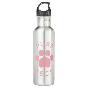 Cat Perfect Pink Purr Paw Print 710 Ml Water Bottle