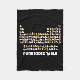 Cat Periodic Table Chemistry Science Gifts For Cat Fleece Blanket