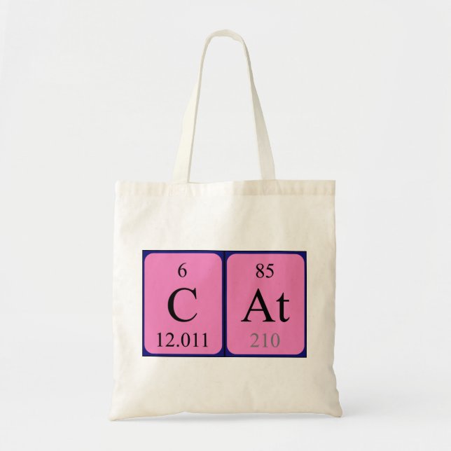 Cat periodic table name tote bag (Front)