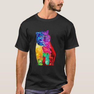 Cat  Persian Cat Womens Colourful Persian Cat Mens T-Shirt