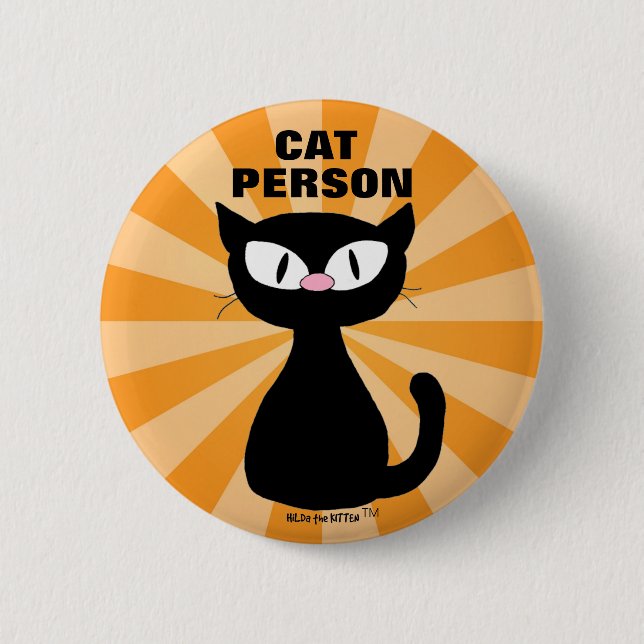 CAT PERSON Cat Lover Cartoon Cat round 6 Cm Round Badge (Front)