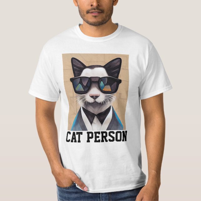CAT PERSON Funny T-shirts (Front)