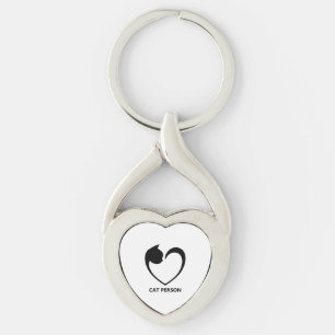 Cat Person My Heart Beats For Cats Key Ring