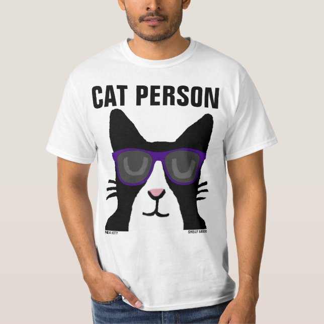 CAT PERSON, Panda Kitty with Sunglasses T-shirts (Front)