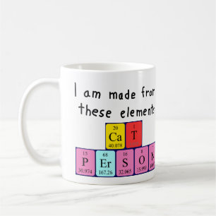 Cat Person periodic table name mug