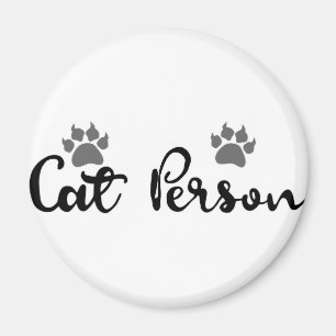 Cat Person Typography Art Magnet