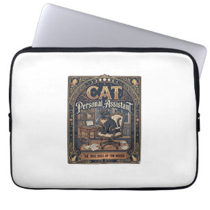 Cat Personal Assistant Cat Funny Owner Humour Vint Laptop Sleeve