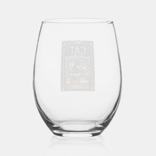 Cat Personal Assistant Cat Funny Owner Humour Vint Stemless Wine Glass