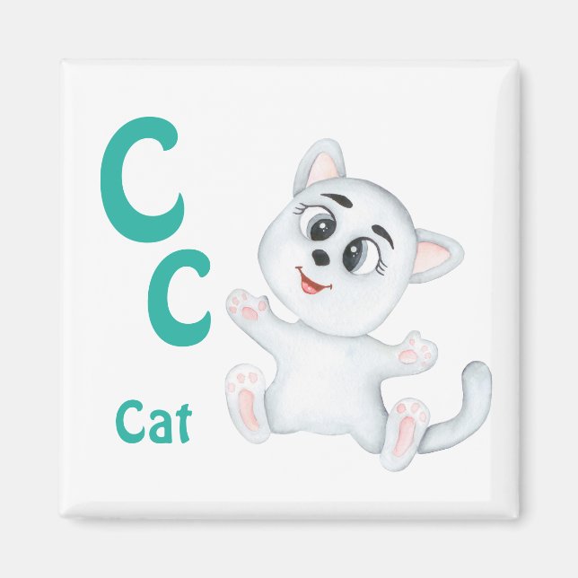 Cat personalise ABC: Letter C - Add Your Name Magnet (Front)