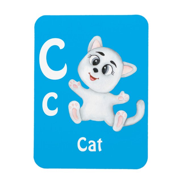 Cat personalise ABC: Letter C - Add Your Name Magnet (Vertical)