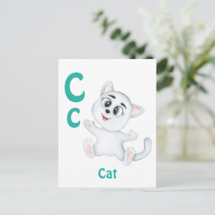 Cat personalise ABC: Letter C - Add Your Name Postcard