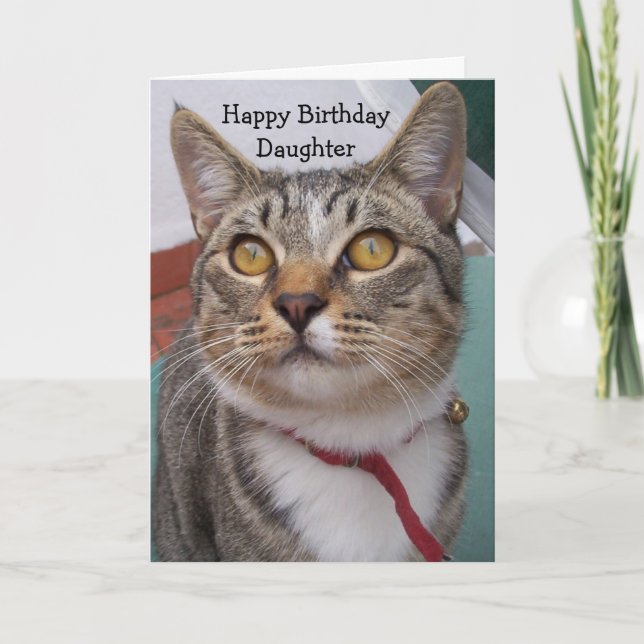 Cat Personalised Daughter Birthday Card (Front)