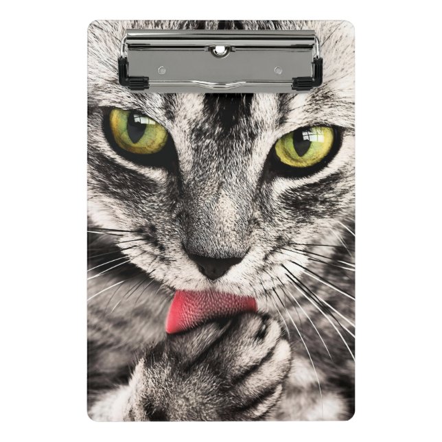 Cat Pet Animal Portrait Mini Clipboard (Front)