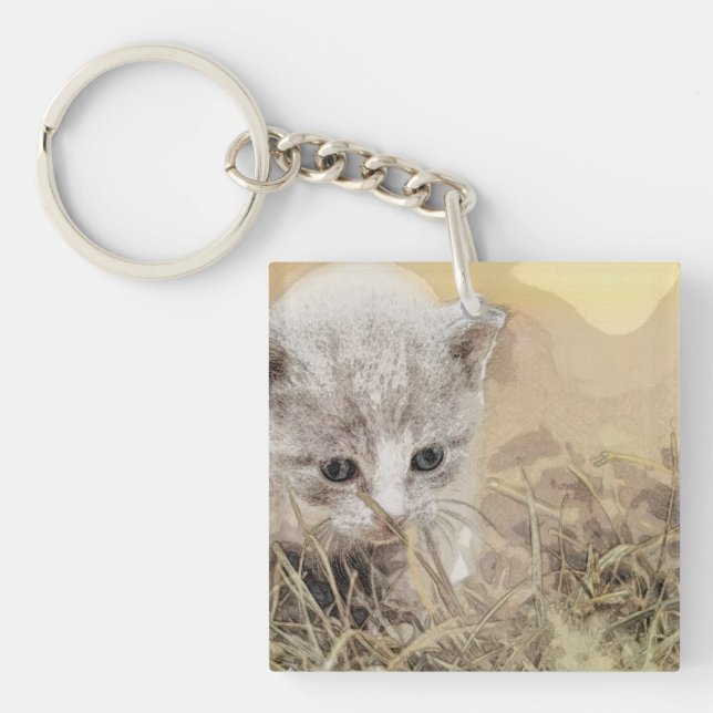 Cat, Pet, Cute Key Ring (Front)