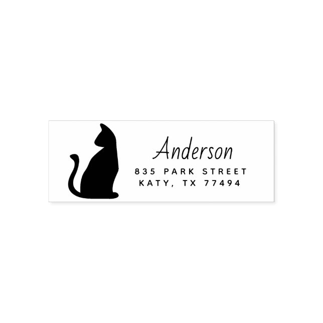 Cat Pet Lover Return Address Stamp (Design)