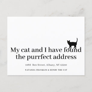 Cat Pet New Address I've Moved Modern Announcement Postcard