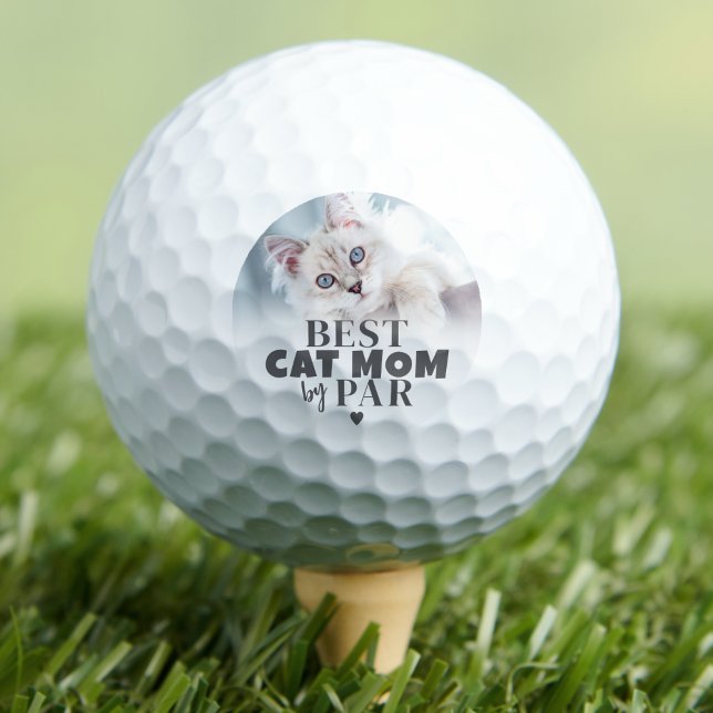 Cat Pet Photo Golf Balls (Best Cat Mom By Par Photo Mother Golf Balls)