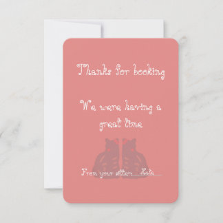 Cat/Pet Sitter's Thank You Card