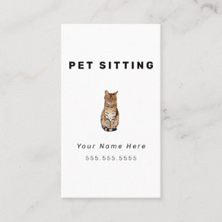 Cat Pet Sitting Business Cards