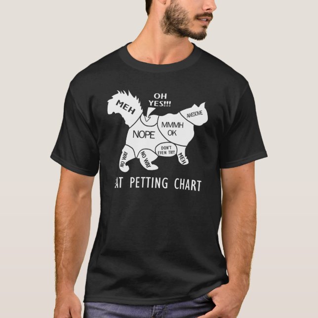 Cat Petting Chart T-Shirt (Front)