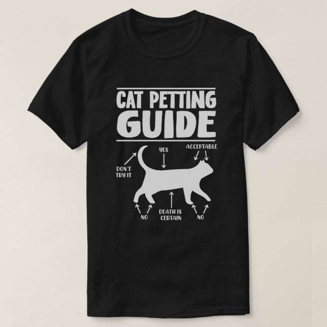 Cat Petting Guide Cats lover T-Shirt (Design Front)