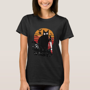 Cat Pew Madafaka Black Cat Moon Halloween Vintage T-Shirt