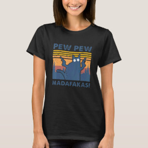 Cat Pew Pew Madafakas Vintage Crazy Cat T-Shirt