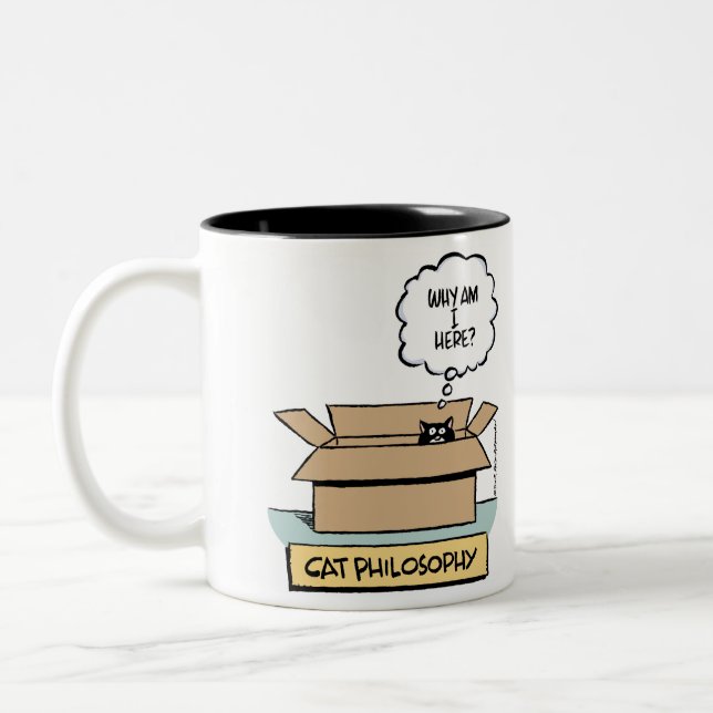 Cat Philosophy (Right hand) Two-Tone Mug (Left)