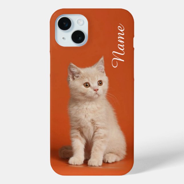 Cat phone case customised with your pet name (Back)