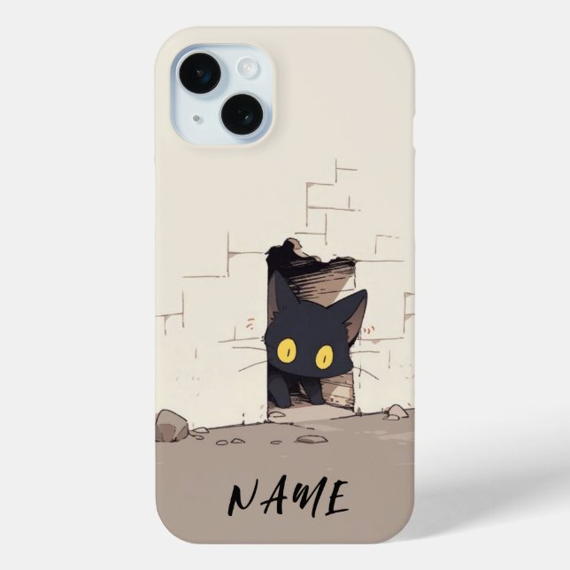 Cat phone case customised with your pet's name (Back)