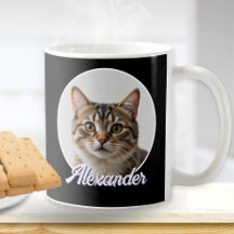 Cat Photo and Name Stylish Black