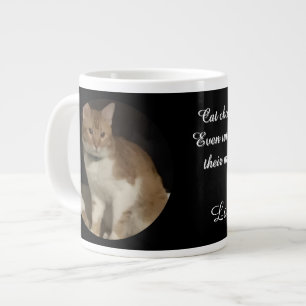 Cat Photo Chooses You Name Text   Large Coffee Mug