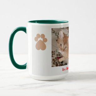 Cat Photo Humour Text and Cat's Paw Mug