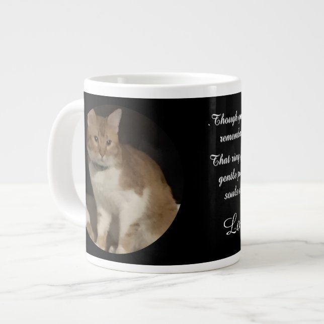 Cat Photo Memorial Name Text   Large Coffee Mug (Front Left)