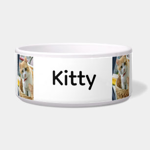 Cat Photo Name Customize Ceramic Pet Bowl