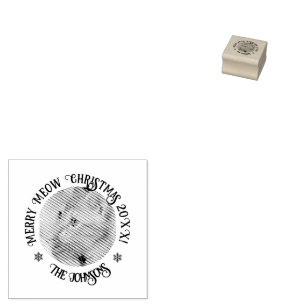 Cat Photo Name Customize Rubber Stamp
