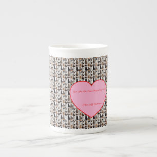 Cat Photo pattern Heart Name Specialty Mug