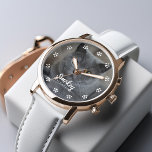 Cat Photo Personalised Watch<br><div class="desc">Cats leave paw prints in your heart. 
Display your favourite cat photo with this beautiful personalised watch perfect for the World's Best Cat Mum/Dad.</div>