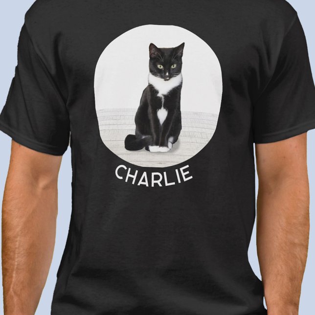 Cat Photo Personalized Custom Name T-Shirt (Personalized custom name or text cat photo pet lover t-shirt)