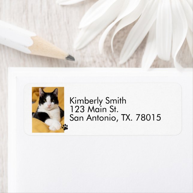  Cat Photo Return Address  Label (Insitu)