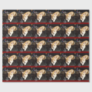 Cat Photo Text, Customise, Happy New Year 20XX, Wrapping Paper