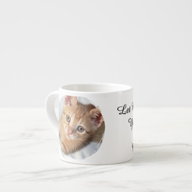 Cat Photo, Text, replaceable, Funny, Cat Lovers' Espresso Cup (Front Left)