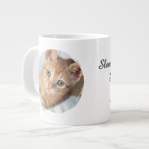 Cat Photo, Text, replaceable, Funny, Cat Lovers' Large Coffee Mug