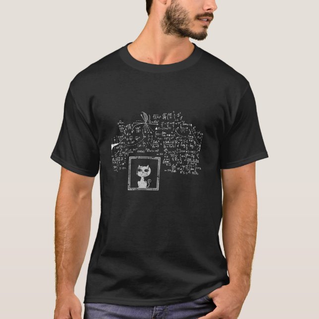 Cat Physicist Schrodingers String Theory Scientist T-Shirt (Front)